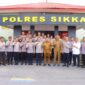Pejabat Utama Polres Sikka bersama Bupati dan Wakil Bupati Sikka Pose bersama usai Beraudiensi