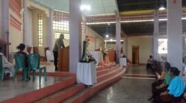 Kapolsek Maurole Iptu Syaibah sosialisasi kekerasan seksual di gereja Kotabaru, Minggu 4 Mei 2025