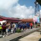 Masyarakat antusias ikut turnamen voli di desa Sobo/Ket Foto ; Niko Sanggu