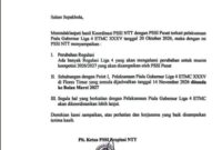 Surat resmi dari PSSI NTT