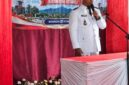 Camat Detukeli Marianus Agang memberikan sambutan pada acara serah Terima jabatan di Watunggere Rabu 7 Oktober 2026